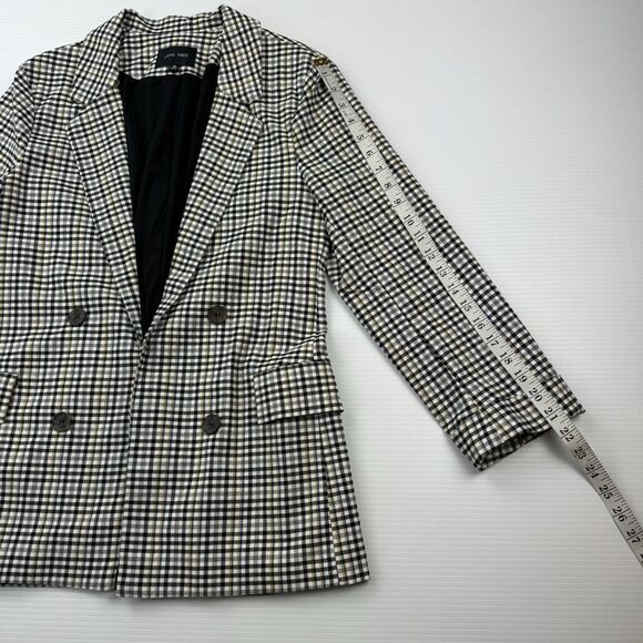 Love Tree Plaid Open Front Blazer Jacket Women’s Medium Lined Check Lined - Picture 8 of 10